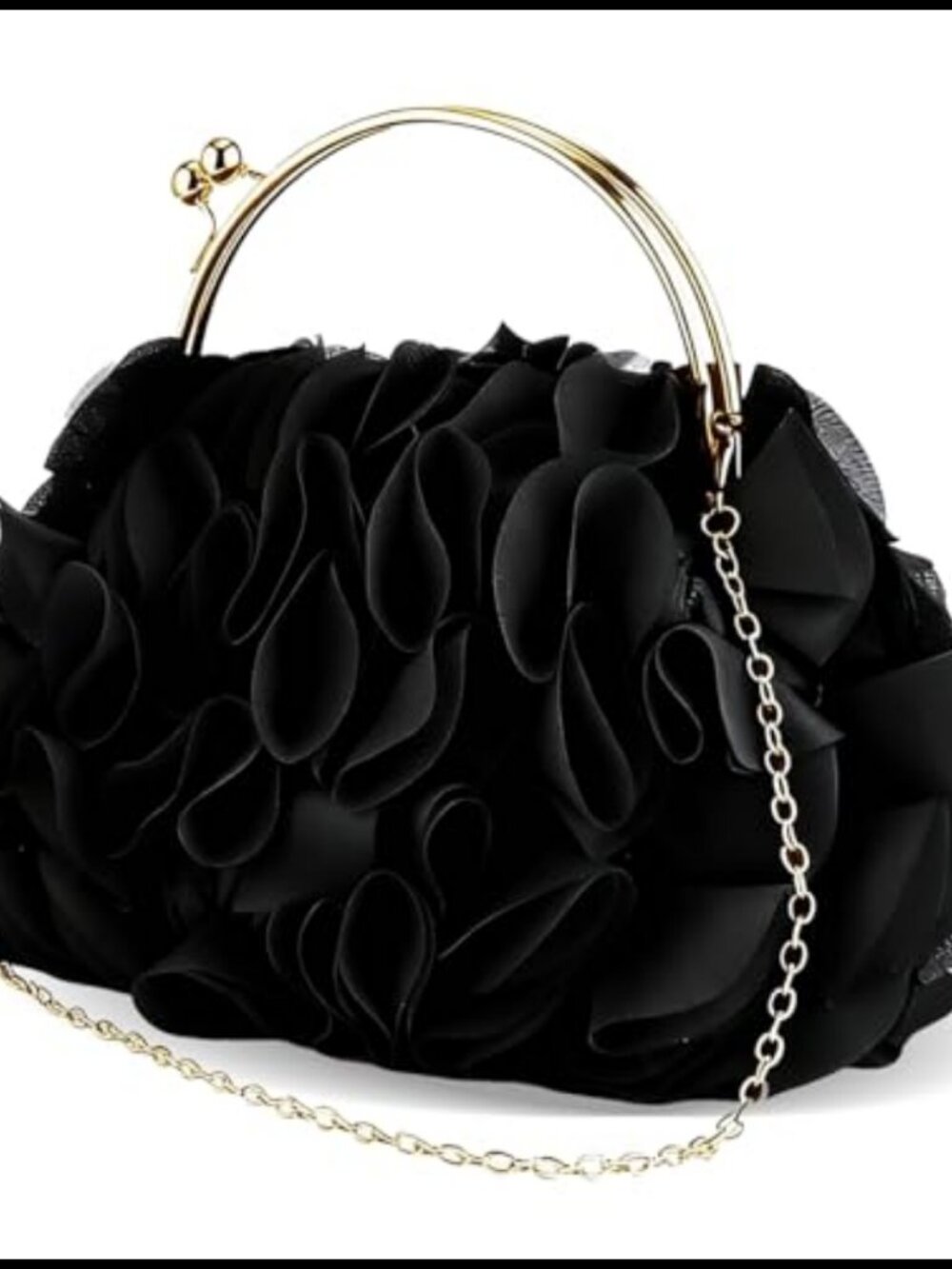 Satin Floral Evening Clutch Wristlet with Chain for Wedding Party Prom